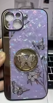 Luxury Rhinestone Purple Butterfly Case